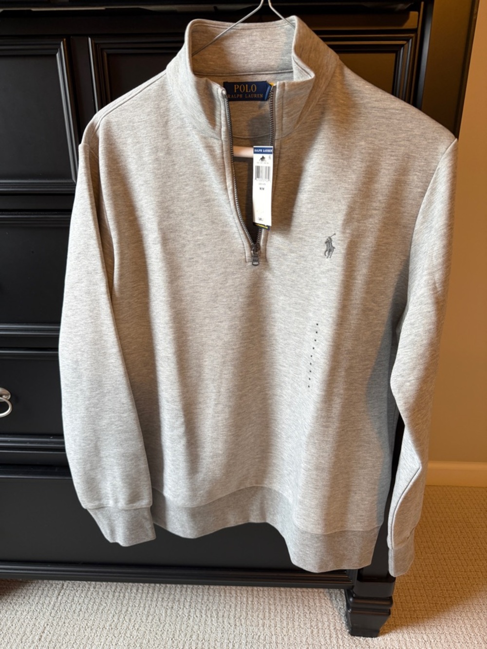 Polo by Ralph Lauren Light Gray Quarter-Zip Pullover Mens Medium Sweater NWT